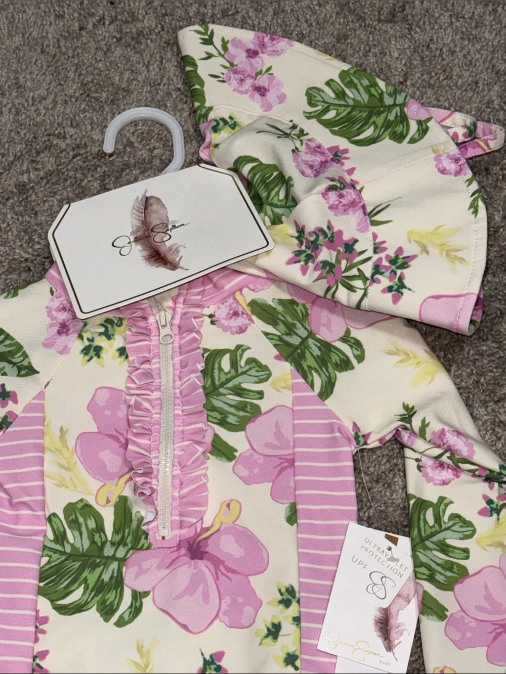 Jessica Simpson baby size 24 months ultraviolet protection upf swimsuit & hat